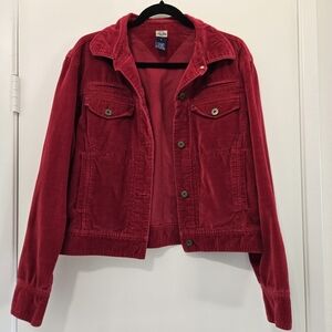 Vintage Style Shaver Lake Casuals Dark Red Soft Corduroy Jacket Size S